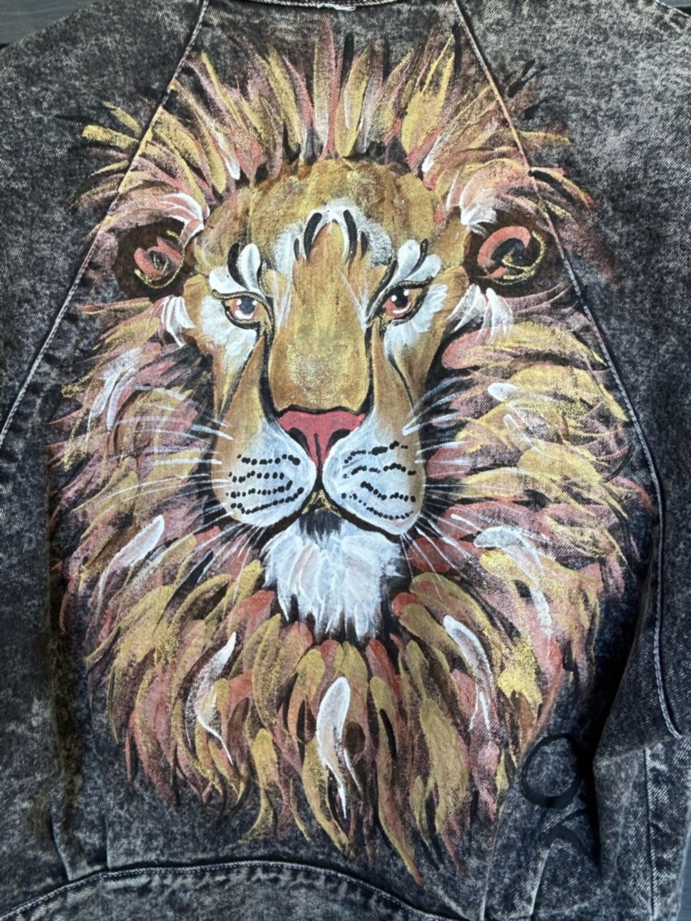 Vintage Hand painted embellished Jean jacket